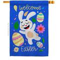 Patio Trasero Funny Easter Bunny Springtime Double-Sided Garden Decorative House Flag, Multi Color PA3914728